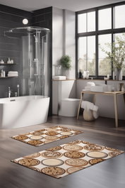 Mijölnir Juego de 2 Alfombrillas de Baño Multicolor CT-5350